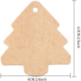 img 3 attached to 🎄 DECORA 100 Pieces Brown Kraft Paper Christmas Tree Gift Tags: Perfect for Gift Wrapping and Decoration with Jute Twines