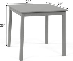 img 1 attached to 🪑 Humble Crew Grey Kids Wooden Table and 2 Chairs Set, Square