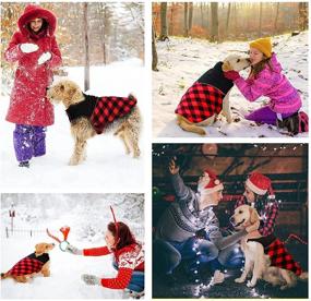 img 3 attached to Warm Reversible Dog Winter Coat - Reflective Plaid Pet Jacket - Windproof & Waterproof Christmas Sweater for Small, Medium, and Large Dogs