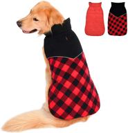 warm reversible dog winter coat - reflective plaid pet jacket - windproof & waterproof christmas sweater for small, medium, and large dogs logo