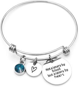 img 3 attached to 👯 Best Friends Bracelets - Sisters by Heart, Not Sisters by Blood - Sister Jewelry Set