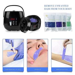 img 1 attached to 🌟 Easy Hair Removal at Home: Waxing Kit with Wax Warmer, 4 Pack Hard Wax Beans for Eyebrow, Facial, Armpit, Bikini & Brazilian Waxing - Suitable for Women and Men (Black)