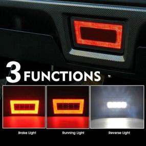 img 1 attached to GTINTHEBOX 3-In-1 LED Rear Bumper Fog Light Kit Stop Brake Backup Reverse Running Tail Lights For 2011-Up Subaru Impreza WRX/STi XV Crosstrek(Red Lens)