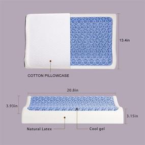 img 3 attached to 🌿 NHDT Cool Gel & Talalay Natural Latex Double-Sided Pillows - Soft, Cooling & Breathable with Removable Washable Cover (Blue)