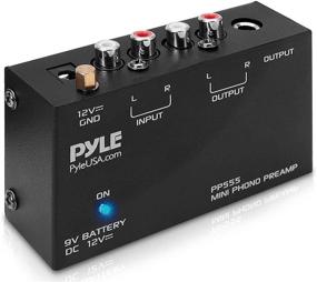 img 4 attached to Pyle фонокорректор - мини-электронный аудио стереофонографический предусилитель с отсеком под батарею 9V, отдельным адаптером переменного тока 12V, входом RCA, выходом RCA и низким уровнем шума (PP555) - ЧЕРНЫЙ