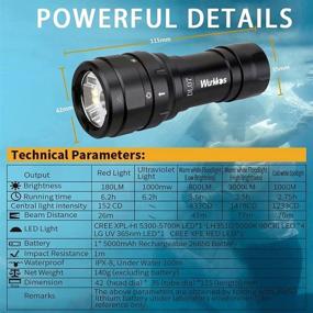 img 2 attached to 🌊 Wurkkos DL07 Dive Flashlight: 3000LM 90CRI Dive Light - Waterproof Video Light, Dimmable & Rechargeable - Rotary Switch Diving Light with UV Red Lights - 100M Underwater Submarine Light
