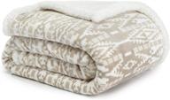 eddie bauer ultra-plush collection throw blanket: reversible sherpa fleece cover, 🔸 soft & cozy, perfect for bed or couch - san juan oyster logo