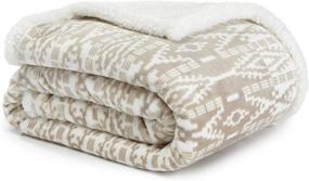 img 4 attached to Eddie Bauer Ultra-Plush Collection Throw Blanket: Reversible Sherpa Fleece Cover, 🔸 Soft & Cozy, Perfect for Bed or Couch - San Juan Oyster