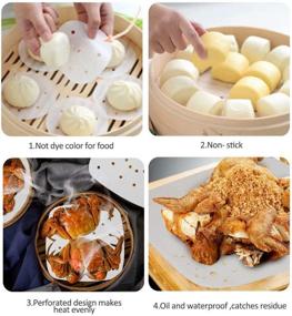 img 1 attached to Achieve Mess-Free Air Frying with 200pcs 8.5inch Square Air Fryer Parchment Paper 🍽️ Liners – Premium Nonstick Bamboo Steamer and Oven Liner for Baking, Cooking, and Steaming