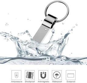 img 1 attached to Loyalgo Thumb Drive 2TB: Флеш-накопитель USB 3.0 2000 ГБ с брелоком - Водонепроницаемая металлическая память, серебристый.