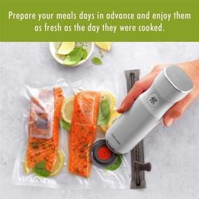 img 2 attached to 🛍️ ZWILLING Fresh & Save 30-piece Vacuum Sealer Bag for Food, 1/2 Gallon Size, Sous Vide Bag, Reusable Food Storage Bag for Meal Prep, Reusable Snack Bags, Dishwasher & Microwave Safe, Small, Clear