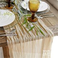 🌾 bulk gauze table runner - cheesecloth table cloth for holidays and weddings - rustic 11 ft boho chic wedding tablecloth - long dinner decoration fabric - sand логотип