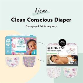 img 1 attached to 👶 HONEST Company Club Box Clean Conscious Diapers, Rose Blossom + Tutu Cute, Size 1, 80 Count (Packaging + Print May Vary) – SEO-optimized Product Name
