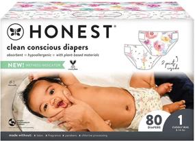 img 4 attached to 👶 HONEST Company Club Box Clean Conscious Diapers, Rose Blossom + Tutu Cute, Size 1, 80 Count (Packaging + Print May Vary) – SEO-optimized Product Name