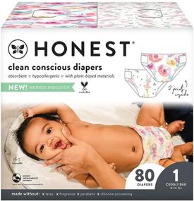 img 3 attached to 👶 HONEST Company Club Box Clean Conscious Diapers, Rose Blossom + Tutu Cute, Size 1, 80 Count (Packaging + Print May Vary) – SEO-optimized Product Name