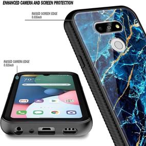 img 2 attached to 📱 E-Began Full-Body Protective Case for LG Premier Pro Plus (L455DL) & LG XPression Plus 3 (AT&T)/Harmony 4 - Marble Design Sapphire