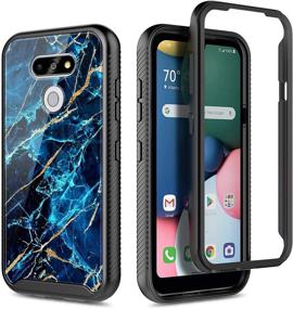 img 3 attached to 📱 E-Began Full-Body Protective Case for LG Premier Pro Plus (L455DL) & LG XPression Plus 3 (AT&T)/Harmony 4 - Marble Design Sapphire