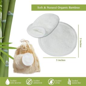 img 3 attached to 🌿 Reusable Cotton Pads Face Pack | Washable Makeup Remover Pads Set + Laundry Bag | Skincare Cleaning Bamboo Cloth Rounds | Facial Wipes for Eyes and Lips