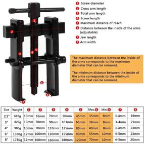 img 3 attached to Thur Amo 2 Jaw Bearing Puller Tools & Equipment in Pullers