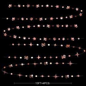 img 3 attached to Rose Gold Number 16 Circle Dot Twinkle Star Garland Kit: Stunning Decor for Girls 16th Birthday, Sweet Sixteen, Wedding Anniversary, Bridal Shower & More!
