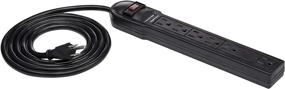 img 4 attached to Black 6-Foot Long Cord Power Strip, 6-Outlet Surge Protector by Amazon Basics, with 790 Joule Rating
