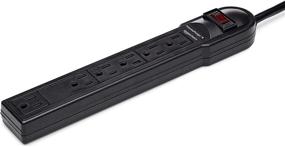 img 3 attached to Black 6-Foot Long Cord Power Strip, 6-Outlet Surge Protector by Amazon Basics, with 790 Joule Rating