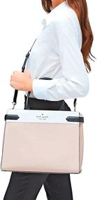 img 3 attached to Kate Spade Staci Cameron Large Satchel - Warm Beige Multi-Colorblock Crossbody Bag