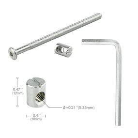 img 3 attached to 🔩 M6 Barrel Bolt Nuts Kit: 4-inch Bolts, 0.49-inch Nuts & Allen Key - 12 Sets for Furniture, Cots, Beds, Crib, Chairs