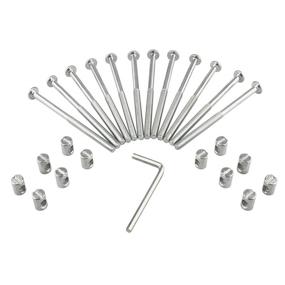 img 4 attached to 🔩 M6 Barrel Bolt Nuts Kit: 4-inch Bolts, 0.49-inch Nuts & Allen Key - 12 Sets for Furniture, Cots, Beds, Crib, Chairs