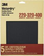 📦 3m wetordry sandpaper sheets - assorted grit (5-pack), 9x11 inches, 9088dc-na logo