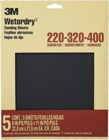 img 4 attached to 📦 3M Wetordry Sandpaper Sheets - Assorted Grit (5-Pack), 9x11 inches, 9088DC-NA