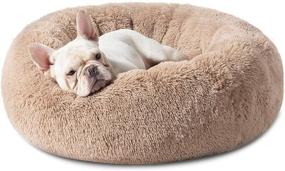 img 4 attached to 🐾 Bedsure Calming Dog Bed: Anti-Slip Washable Donut Bed for Small-Medium-Large Dogs - Fluffy Faux Fur Cuddler for Anxiety Relief - Suitable for 15-100 lbs Pets