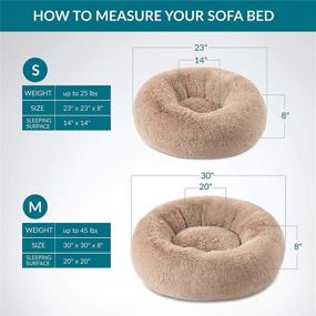 img 1 attached to 🐾 Bedsure Calming Dog Bed: Anti-Slip Washable Donut Bed for Small-Medium-Large Dogs - Fluffy Faux Fur Cuddler for Anxiety Relief - Suitable for 15-100 lbs Pets