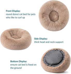 img 2 attached to 🐾 Bedsure Calming Dog Bed: Anti-Slip Washable Donut Bed for Small-Medium-Large Dogs - Fluffy Faux Fur Cuddler for Anxiety Relief - Suitable for 15-100 lbs Pets