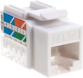 img 2 attached to 🔌 Cat5e Ethernet RJ-45 Keystone Jack Cat5 Punch-Down Network White - Pack of 20
