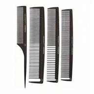 cricket professional carbon styling comb set: anti-static, heat resistant combs for all hair types - 4-pack variety! logo