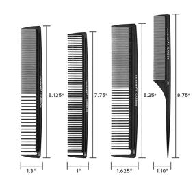 img 3 attached to Cricket Professional Carbon Styling Comb Set: Anti-Static, Heat Resistant Combs for All Hair Types - 4-Pack Variety!