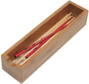 img 1 attached to 🗄️ Bamboo Wood Stacking Drawer Organizer Box by Lipper International: Space-saving Solution for Tidy Drawers