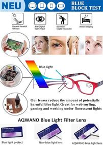 img 3 attached to 😎 Aqwano 4-Pack Retro Computer Reading Glasses with Blue Light Blocking Technology for Women - Comfortable Spring Hinge Readers, 3.0 Strength
