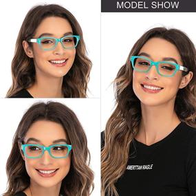 img 2 attached to 😎 Aqwano 4-Pack Retro Computer Reading Glasses with Blue Light Blocking Technology for Women - Comfortable Spring Hinge Readers, 3.0 Strength