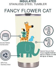 img 2 attached to Дорожный стакан из нержавеющей стали Elephant Giraffe Tumbler