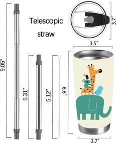 img 1 attached to Дорожный стакан из нержавеющей стали Elephant Giraffe Tumbler