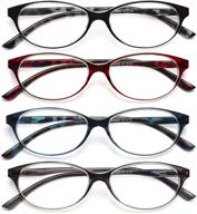 👓 4 pairs of eyeurl blue light blocking oval spring hinge reading glasses for women, women readers logo