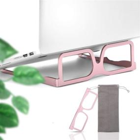 img 4 attached to 🌹 Adjustable Aluminum Laptop Stand - Ergonomic Foldable Portable Desktop Holder for MacBook, iPad, HP, Dell, Lenovo & More (10-15.6 Inch Laptops) in Rose Gold