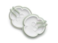 🍽️ powder green baby plate, spoon, and fork set - babybjörn, 2 sets logo
