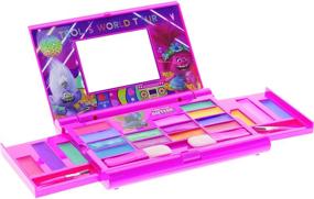 img 3 attached to Trolls World Tour - Townley Girl Cosmetic Compact Set for Girls: 22 Lip Glosses, 4 Body Shines, 6 Brushes - Colorful Portable and Foldable Make Up Beauty Kit