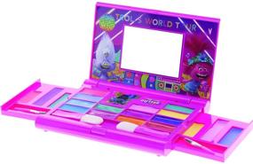 img 2 attached to Trolls World Tour - Townley Girl Cosmetic Compact Set for Girls: 22 Lip Glosses, 4 Body Shines, 6 Brushes - Colorful Portable and Foldable Make Up Beauty Kit