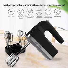 img 3 attached to 🔌 DOAROCA 400w Ultra Power Electric Hand Mixer with 5 Speeds & 6 Stainless Steel Attachments: High Speed Kitchen Mixer with Storage Stand