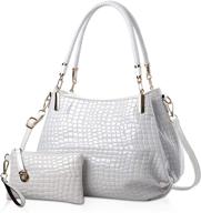 🐊 crocodile leather shoulder handbag: luxurious crossbody women's handbags, wallets, and shoulder bags logo