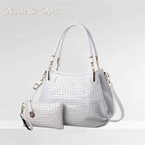 img 2 attached to 🐊 Crocodile Leather Shoulder Handbag: Luxurious Crossbody Women's Handbags, Wallets, and Shoulder Bags